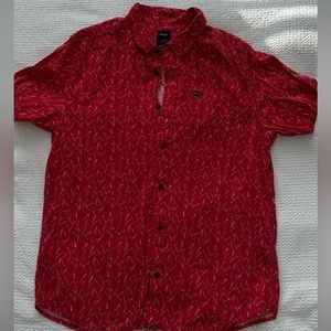 RVCA Men's Casual Shirts Size XL Red